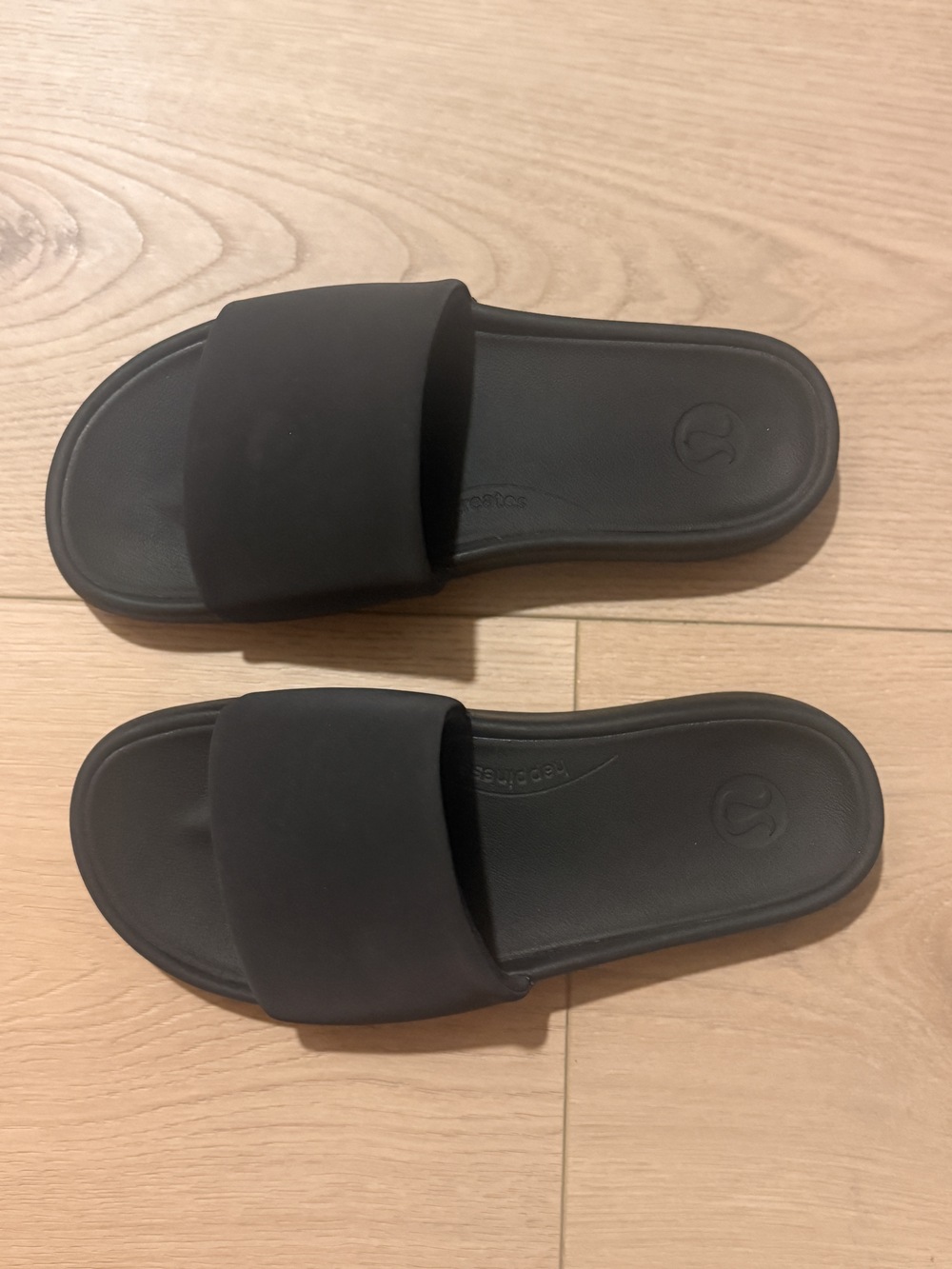 lululemon Restfeel Slides Black Graphite Grey Womens 8